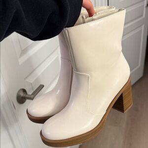 Target Cream Heeled Boots - brand new without box